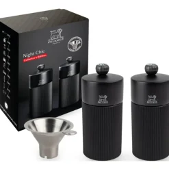 Peugeot Duo Line MP+MS 12cm mat sort+tragt i rustfrit stål