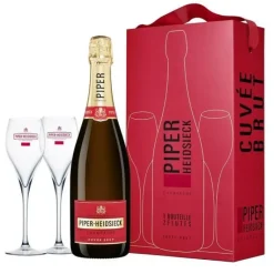 Piper-Heidsieck Champagne brut gaveæske m. 2 glas FL 75