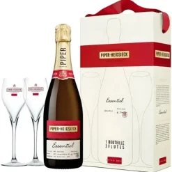 Piper-Heidsieck Champagne Essentiel gaveæske m. 2 glas FL 75