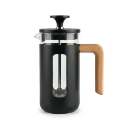 Pisa 3-kops stempelkande sort træhåndtag La Cafetière