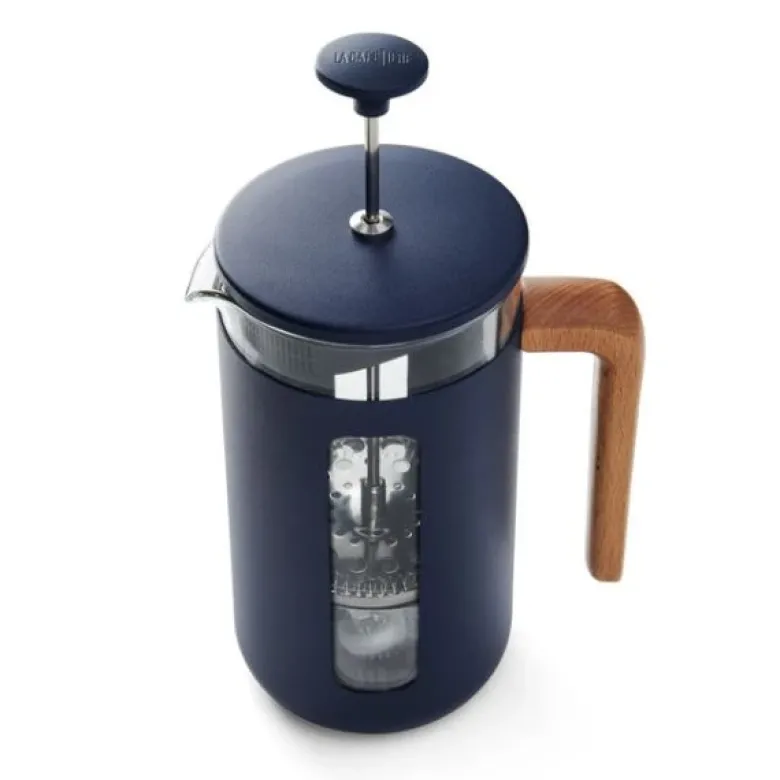 Pisa stempelkande 8 kopper navy træhåndtag La Cafetière