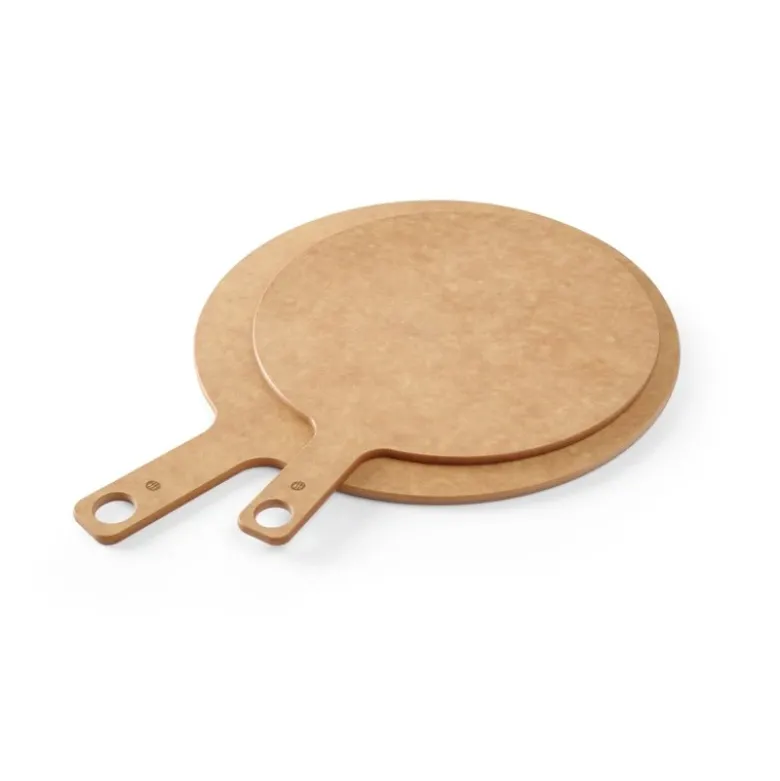 Pizzabræt med håndtag 304x405x6 mm træfiber