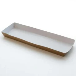 Pølsebakke XXL 330x90x20 mm med Kant Brun 120 stk.