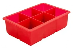 Rød Silicone isterningsform 6 rum
