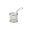 Rund Mini Friturekurv Til Servering af Pomfritter 9.3 x 9cm - Rustfrit Stål