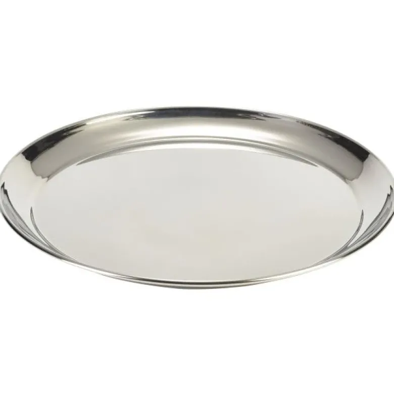 Rund tjenerbakke i stål 35cm