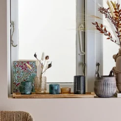 Sanga Bakke m/Fyrfadsstage, Blå, Glas 6 stk