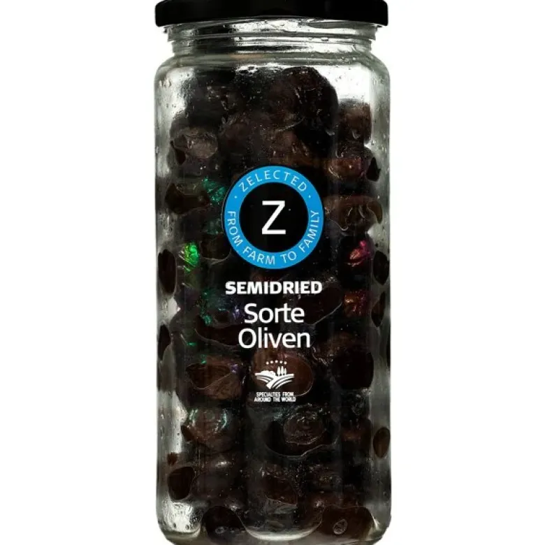 Semidried Sorte Oliven 300g Zelected
