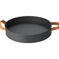 Serveringsbakke i metal med håndtag