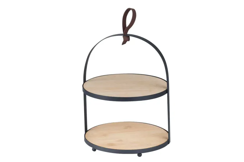 Serveringsopsats i bambus med metalholder 20,8cm