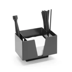 Servietholder med 3 rum PS sort