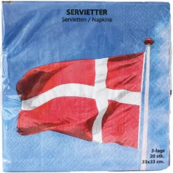Serviet 3-lag 4 Ass. á 20 Stk. Danmark 33 x 33 cm