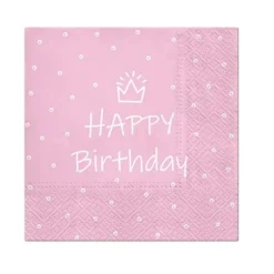 Servietter PAW Special Day Design lys pink 33 x 33 cm 20 stk.