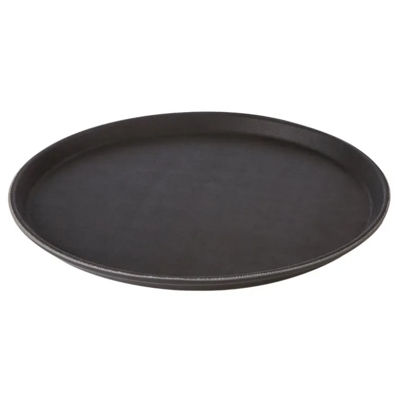 Skridsikker Serveringsbakke Rund Sort 40,5 cm