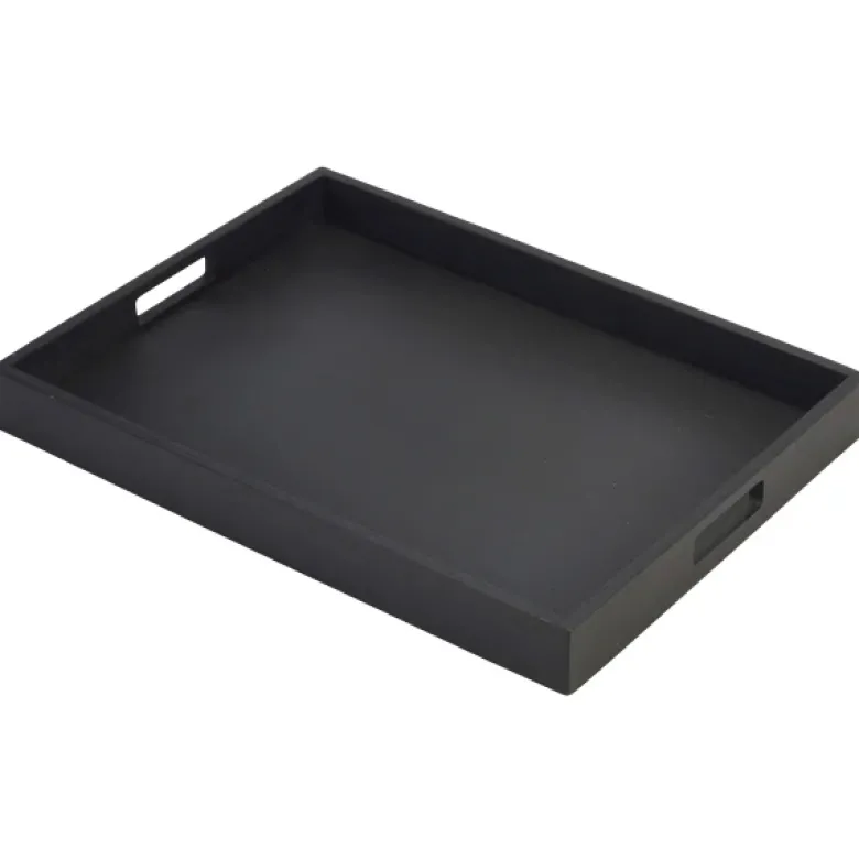 Solid Black Butlers Tray 44 x 32 x 4.5cm