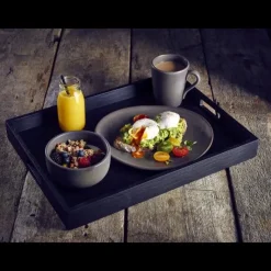 Solid Black Butlers Tray 44 x 32 x 4.5cm