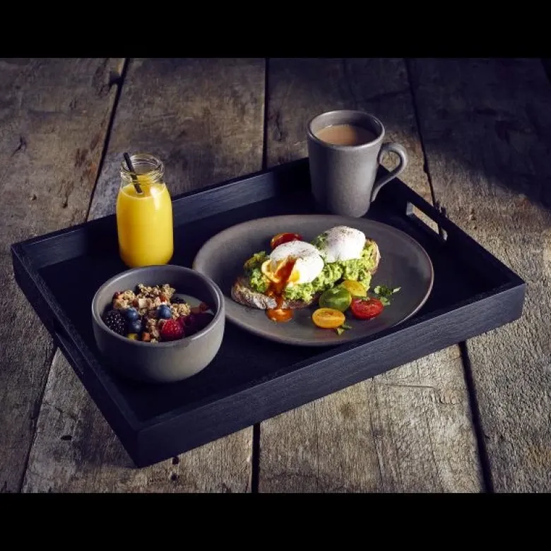 Solid Black Butlers Tray 44 x 32 x 4.5cm