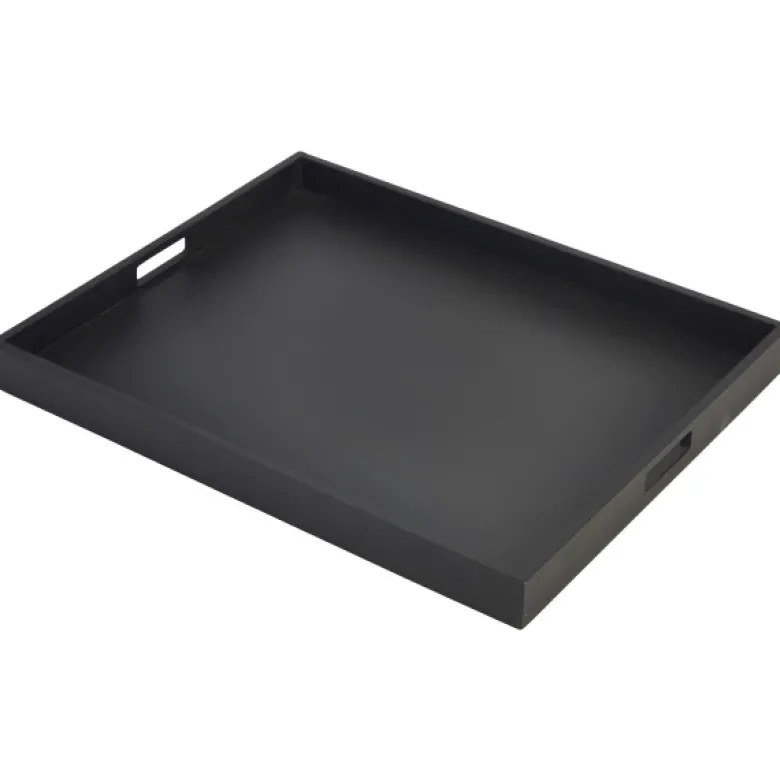 Solid Black Butlers Tray 53.5 x 42.5 x 4.5cm