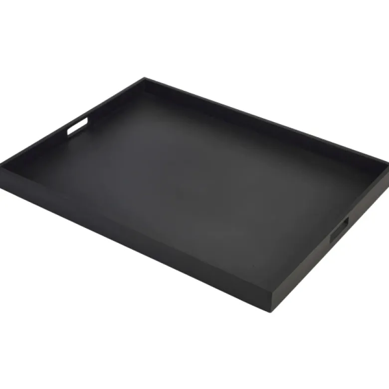 Solid Black Butlers Tray 64 x 48 x 4.5cm