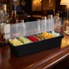 Sort 6-rums Condimentholder Plastik