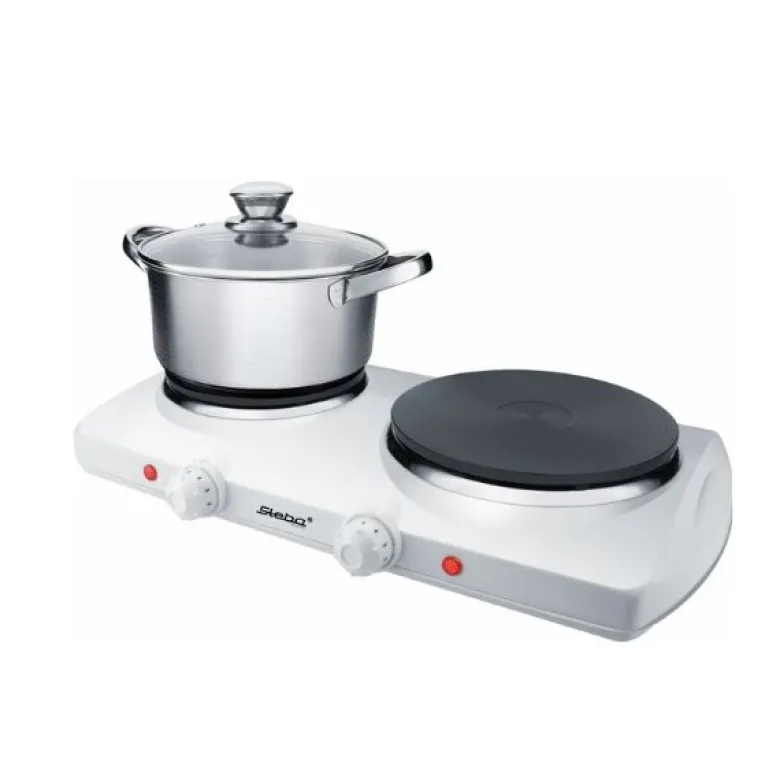 Steba Dobbelt kogeplade STKF150, Ø16/19 cm zoner, 2300W, hvid