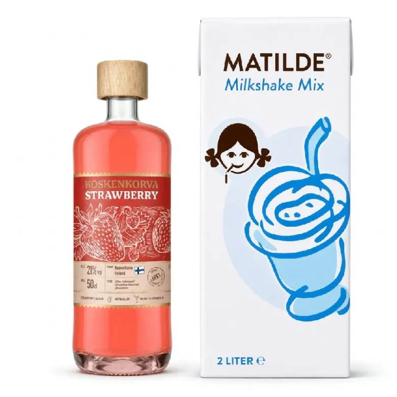 Strawberry milkshake - Slush ice drinkspakke