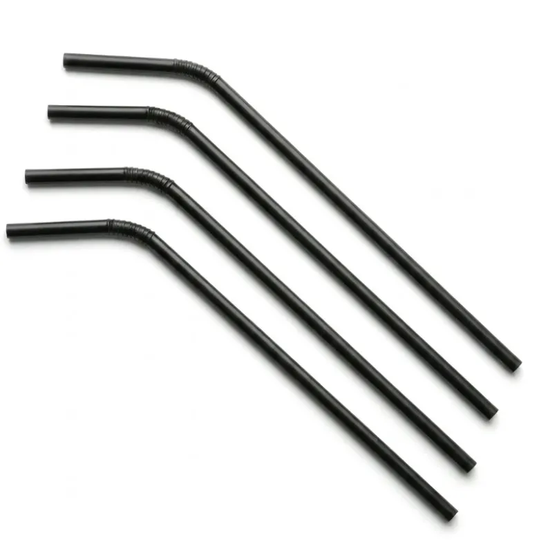 Sugerør M. knæk, sort, 6 x 245 mm / 500 stk