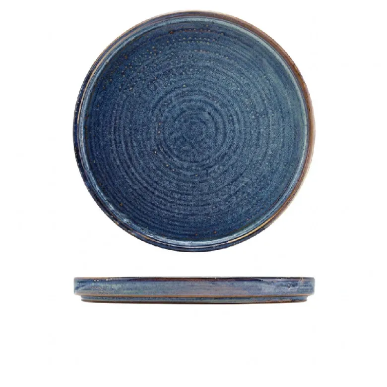 Terra Aqua Blå Lav Præsentationstallerken 25cm Genware