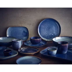 Terra Aqua Blå Rektangulær Tallerken 24 x 16,5 cm Genware