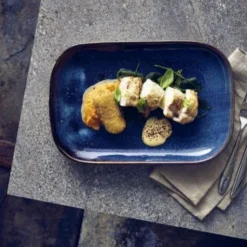 Terra Aqua Blå Rektangulær Tallerken 34,5 x 23,5 cm Genware