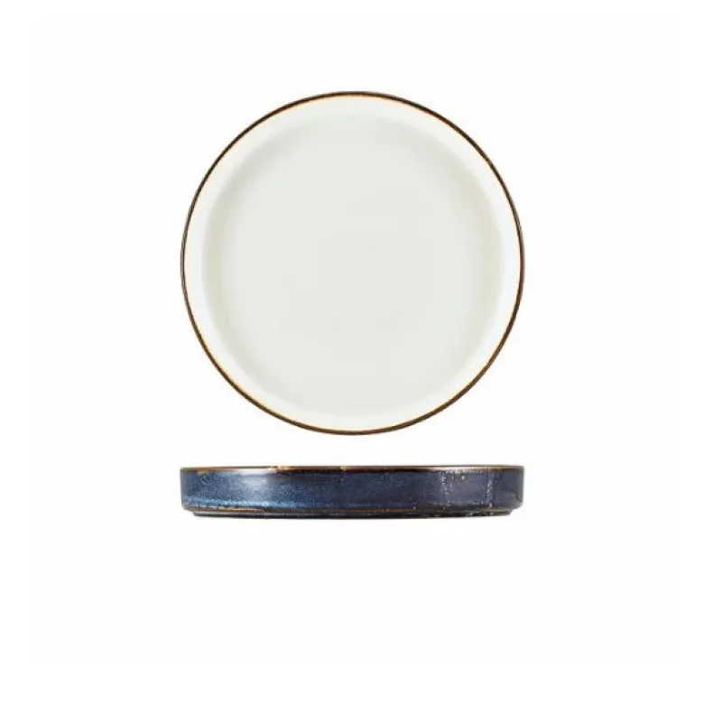Terra Aqua Blå To-tonet Præsentationstallerken 18cm Genware