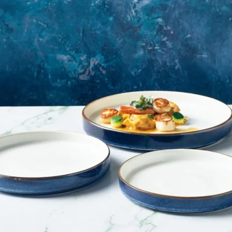 Terra Aqua Blå To-tonet Præsentationstallerken 26cm Genware