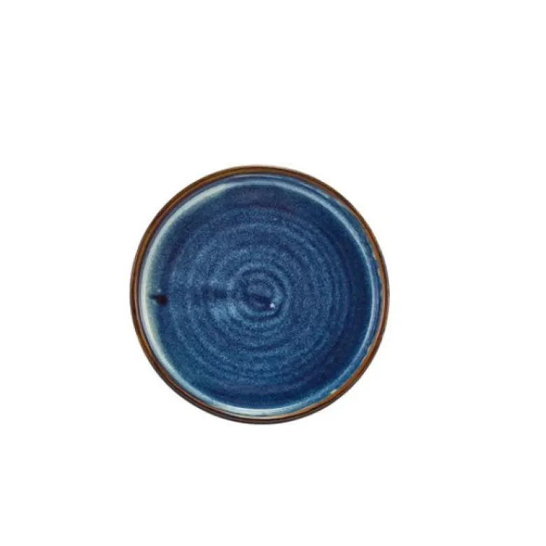 Terra Aqua Blue Lav Præsentationstallerken 14cm Genware