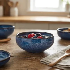 Terra Porcelain Aqua Blå Mave Skål 14,5 cm