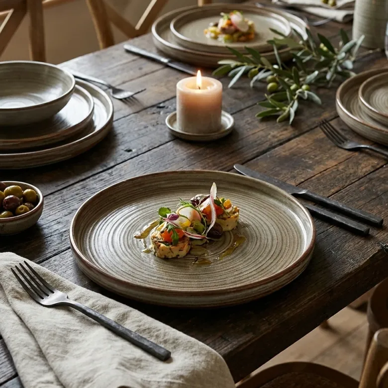 Terra Porcelain Grey Lav præsentationsplade 25 cm