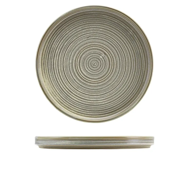 Terra Porcelain Matt Grå lav præsentationsplade 25 cm