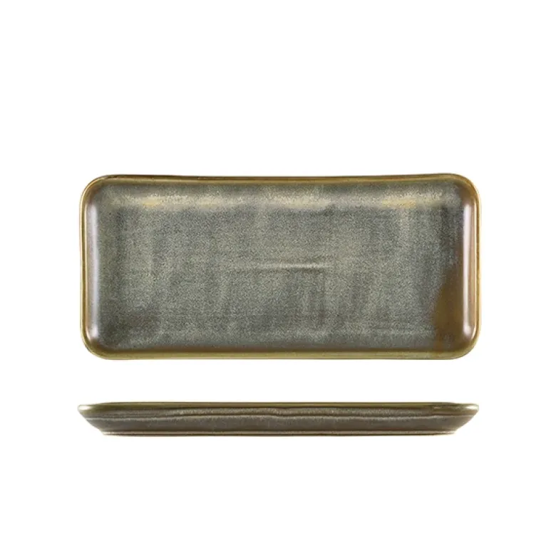 Terra Porcelain Matt Grå smal rektangulær fad 27 x 12,5 cm
