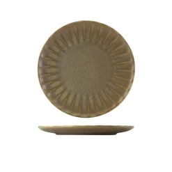 Terra Porcelain Matt Grå tallerken med bølget kant, 23,4 cm