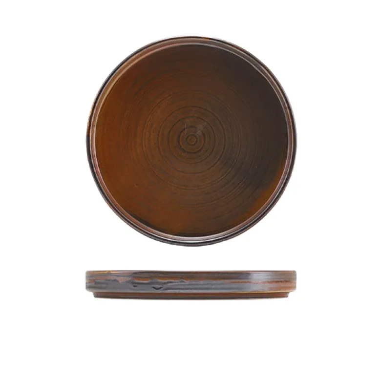 Terra Porcelain Rustic Kobber lav præsentationsplade 18 cm