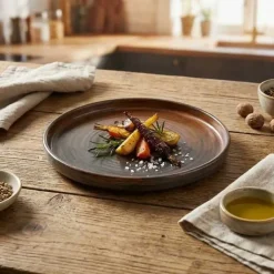Terra Porcelain Rustic Kobber Lav Præsentationsfad 21 cm