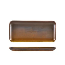 Terra Porcelain Rustic Kobber Smal Rektangulær Fad 27 x 12,5 cm