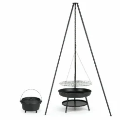 Tripod Hængegrill M. Støbejerns Gryde
