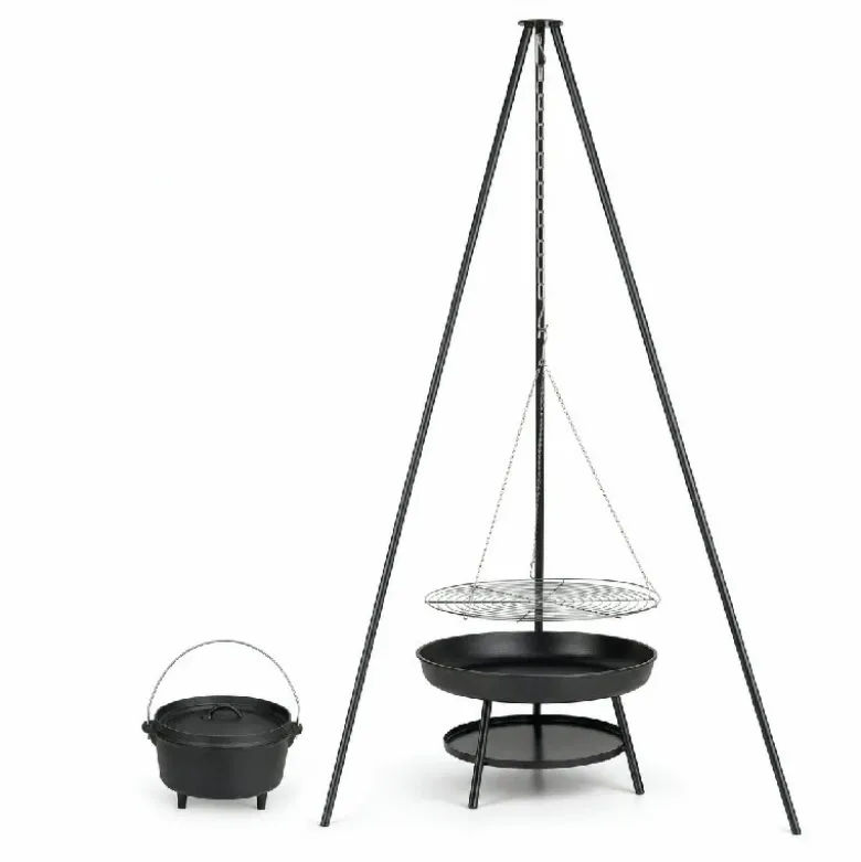 Tripod Hængegrill M. Støbejerns Gryde