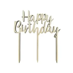 Trækagepynt Happy Birthday 13 x 14 cm