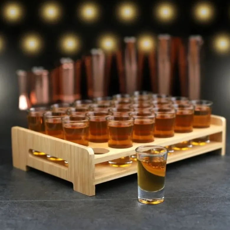 Træ Shotglas Holder til 24 Shots