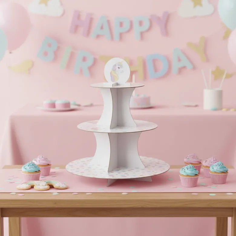 Unicorn kagestand i 3 lag pap