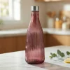 Vandflaske med låg glas 1L Bordeaux H28cm