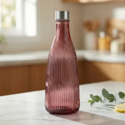 Vandflaske med låg glas 1L Bordeaux H28cm