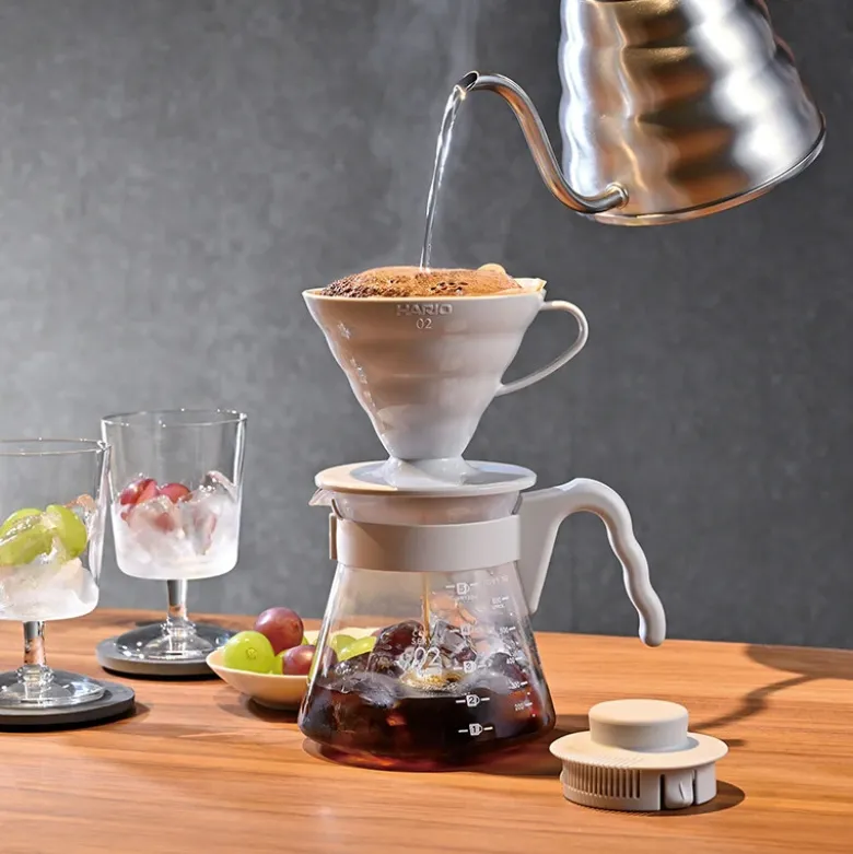 V60 Kaffeserver 02 sæt / Lys grå - Hario
