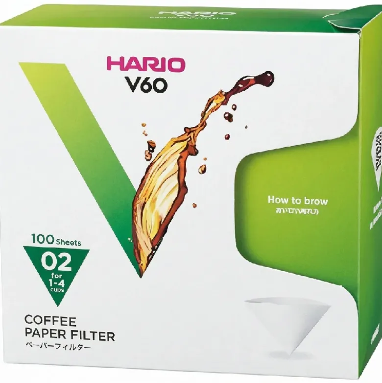 V60 Papirfilter 02 Hvide 100 stk. (Æske) - Hario